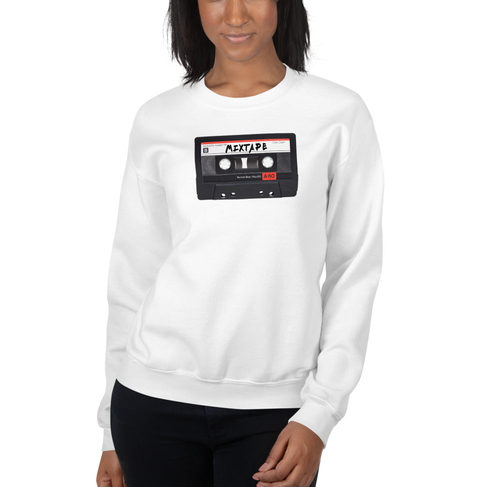 Mixtape Tape Heavy Blend™ Crewneck Sweatshirt-White-L-Bootlg