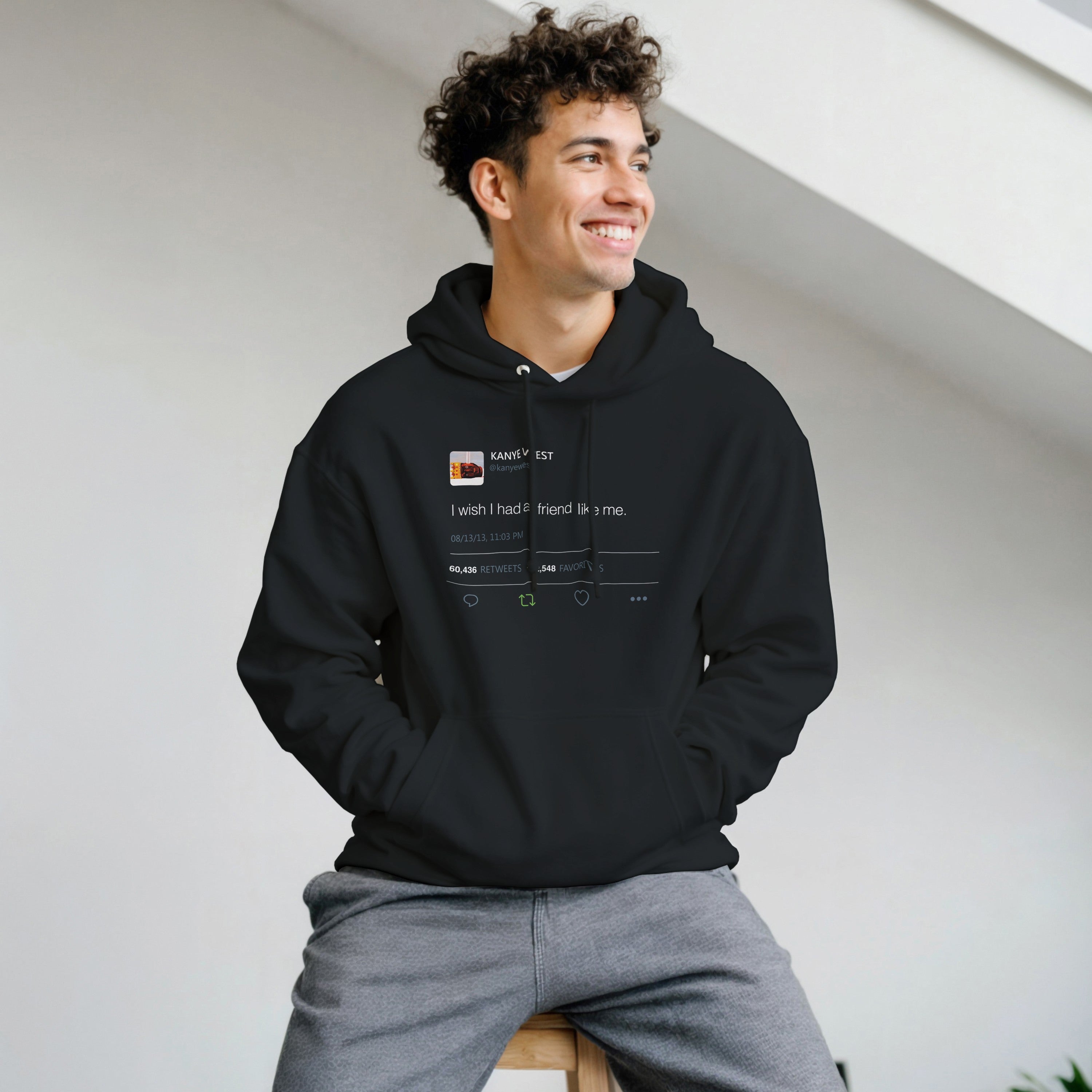 I Wish I had A Friend Like Me - Kanye West Tweet Hoodie-S-White-Bootlg