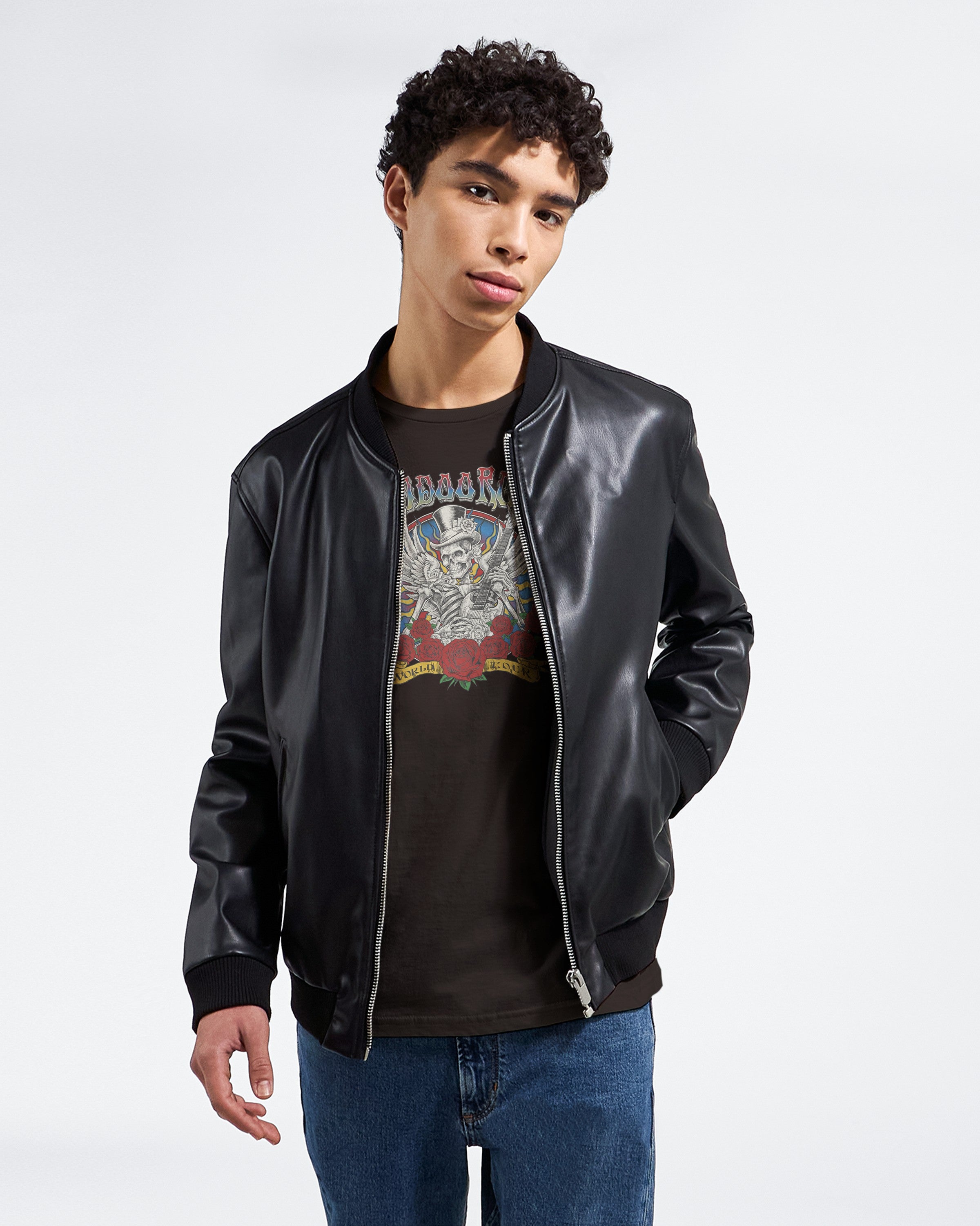 Voodoo Rock World Tour Skull Unisex Heavy Cotton T-Shirt - Vintage Style Rock Tee-Dark Chocolate-S-Bootlg