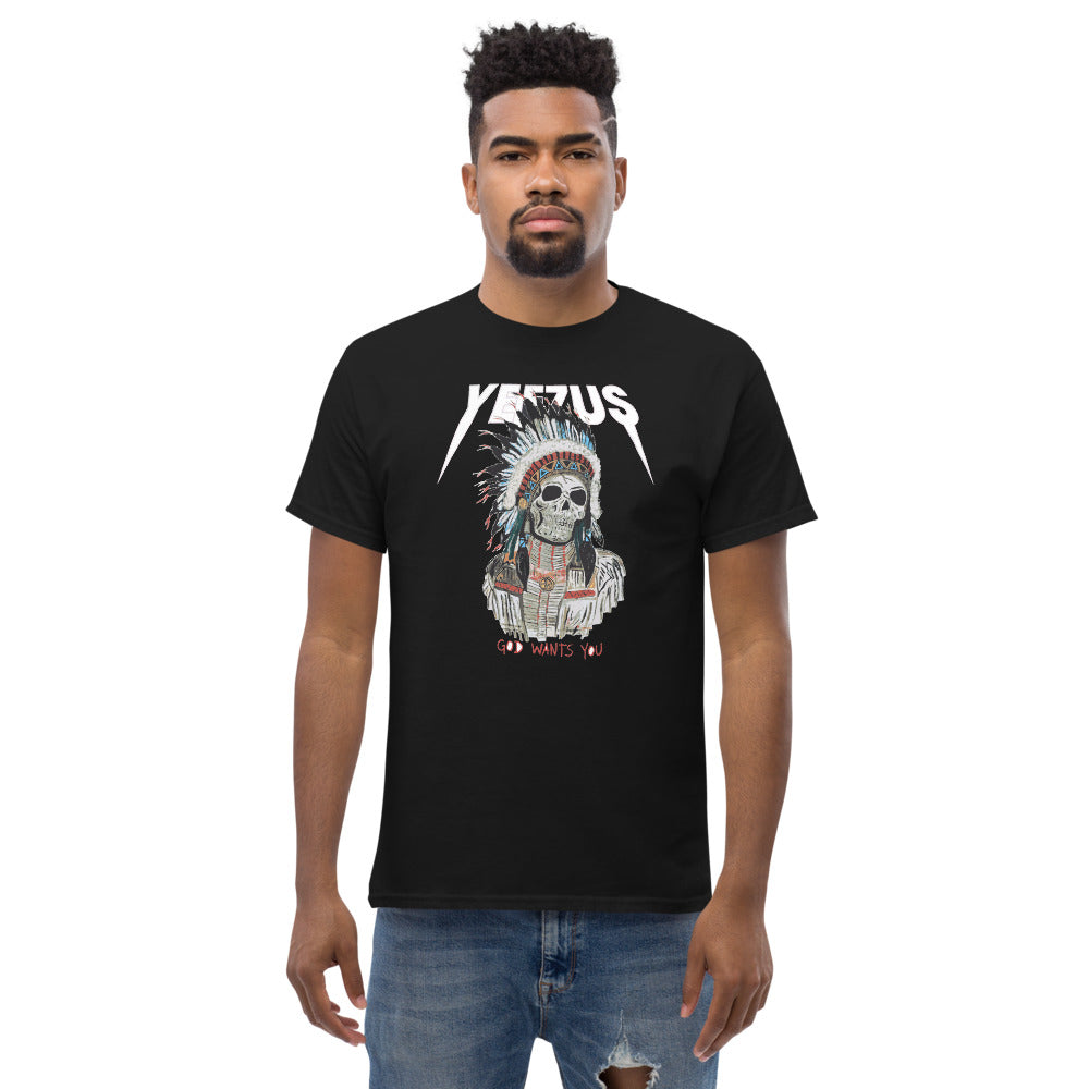 Kanye West Yeezus 2022 Tour Tee Skull Indian-Graphite Heather-S-Bootlg