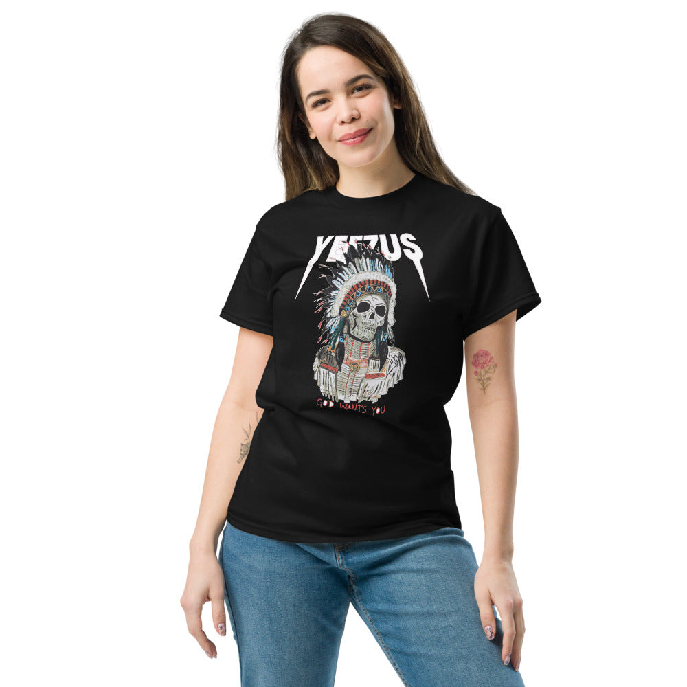 Kanye West Yeezus 2022 Tour Tee Skull Indian-Graphite Heather-S-Bootlg