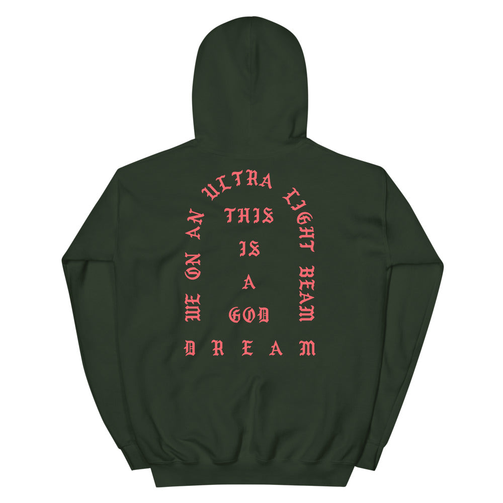 I Feel Like Pablo Paris hoodie back view in Forest Green