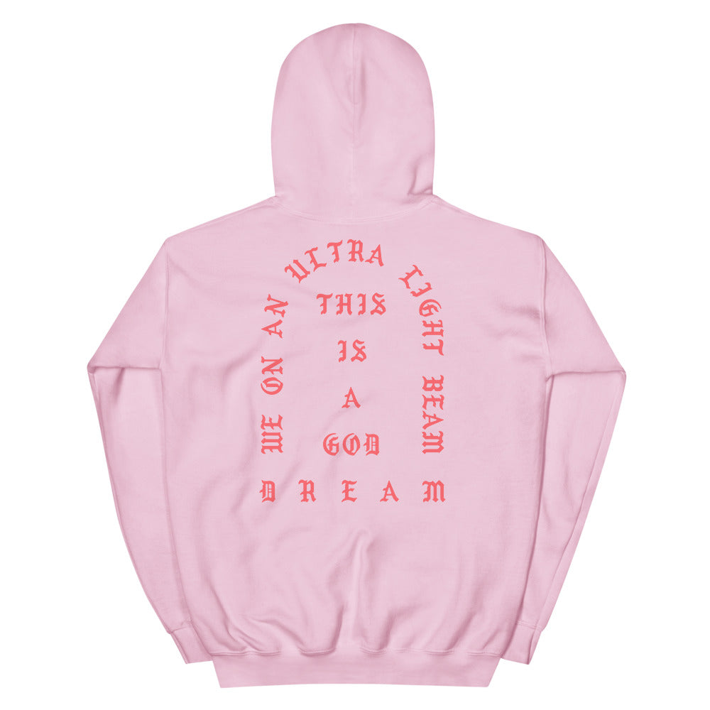 I Feel Like Pablo Paris hoodie back view in Light Pink