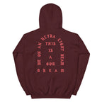 I Feel Like Pablo Paris hoodie back view in Cardinal Red