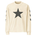 Ye Live at SoFi long sleeve in Ecru, front view with charcoal chest star and sleeve stars