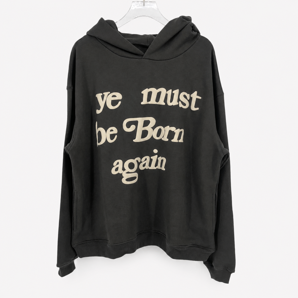 Ye Must Be Born Again Oversized Hoodie-Charcoal grey-S-Bootlg