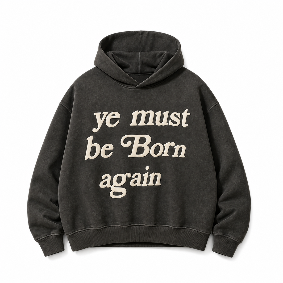 Ye Must Be Born Again Oversized Hoodie-Charcoal grey-S-Bootlg