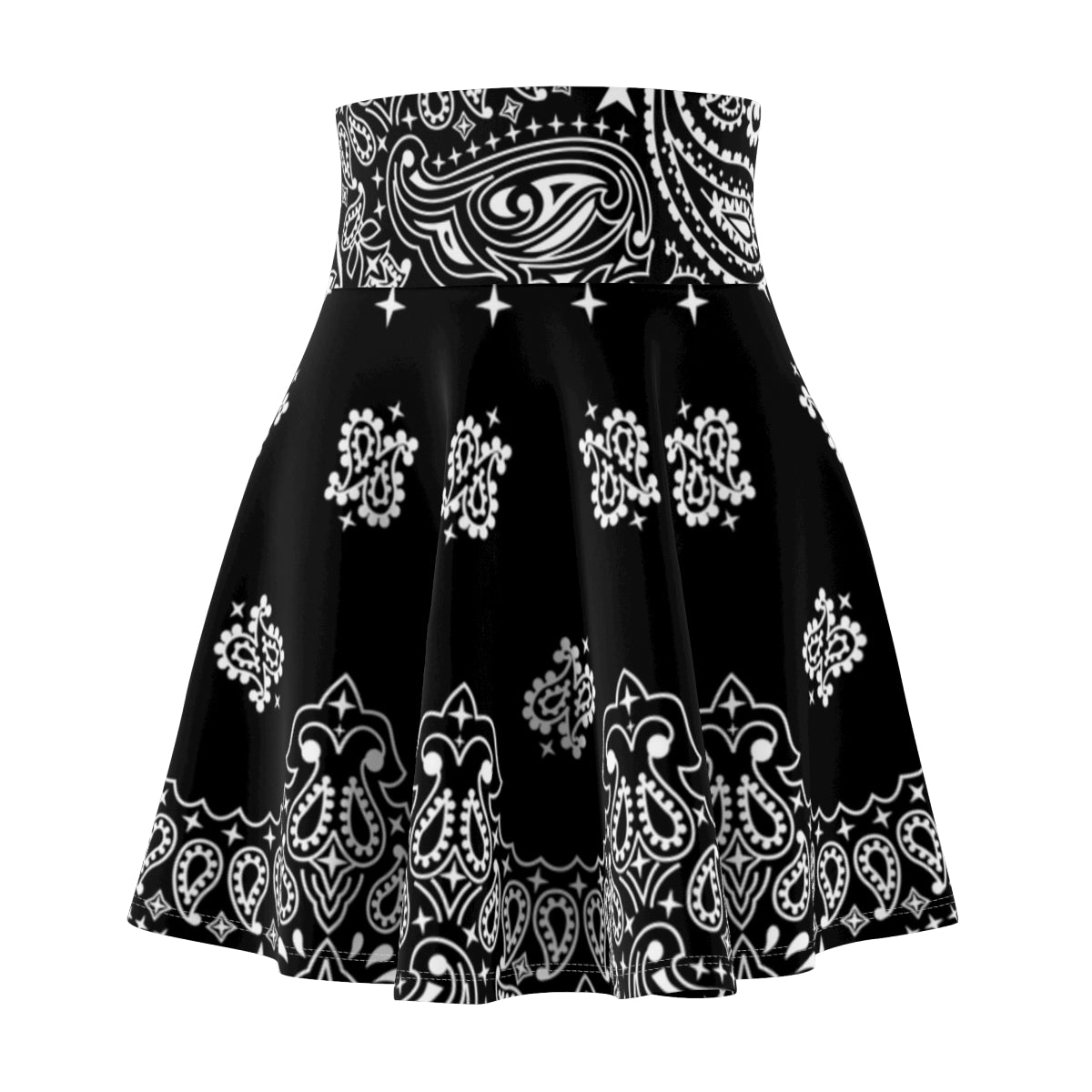 Bandana Skater Skirt Black & White-L-4 oz.-Bootlg