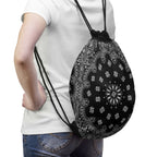 Black Bandana Drawstring Bag-Bootlg