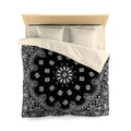 Black Bandana Microfiber Duvet Cover-Queen-Cream-Bootlg