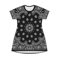 Black Bandana T-Shirt Dress-XS-Bootlg