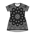 Black Bandana T-Shirt Dress-XS-Bootlg