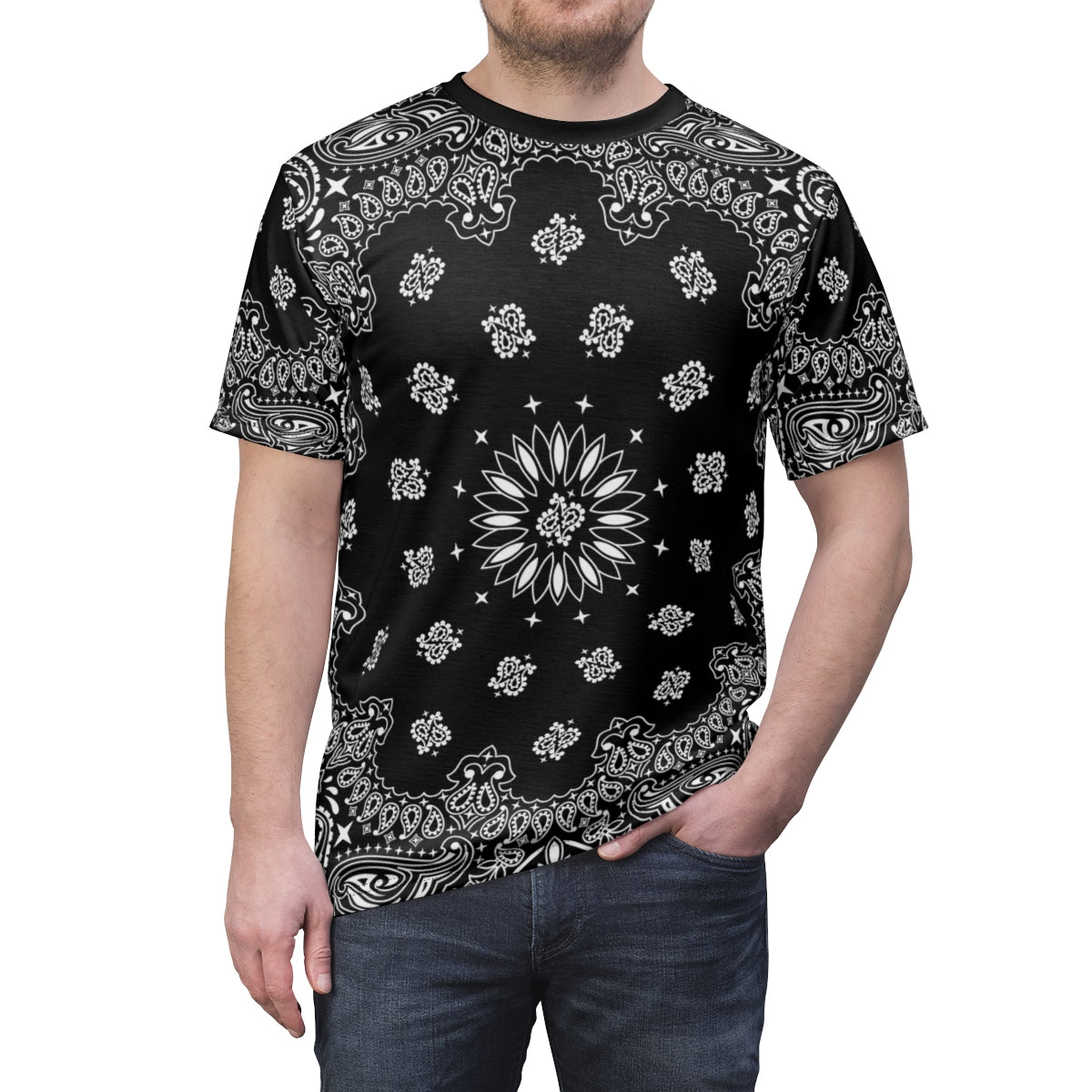 Black Bandana Unisex AOP Cut & Sew Tee-Bootlg