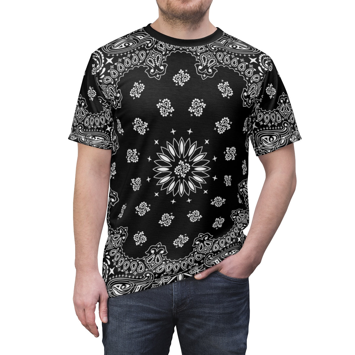 Black Bandana Unisex AOP Cut & Sew Tee-Bootlg