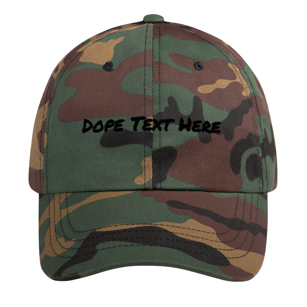 Custom embroidered Dad hat - Put your personalized text on this dope dad cap-Green Camo-Bootlg