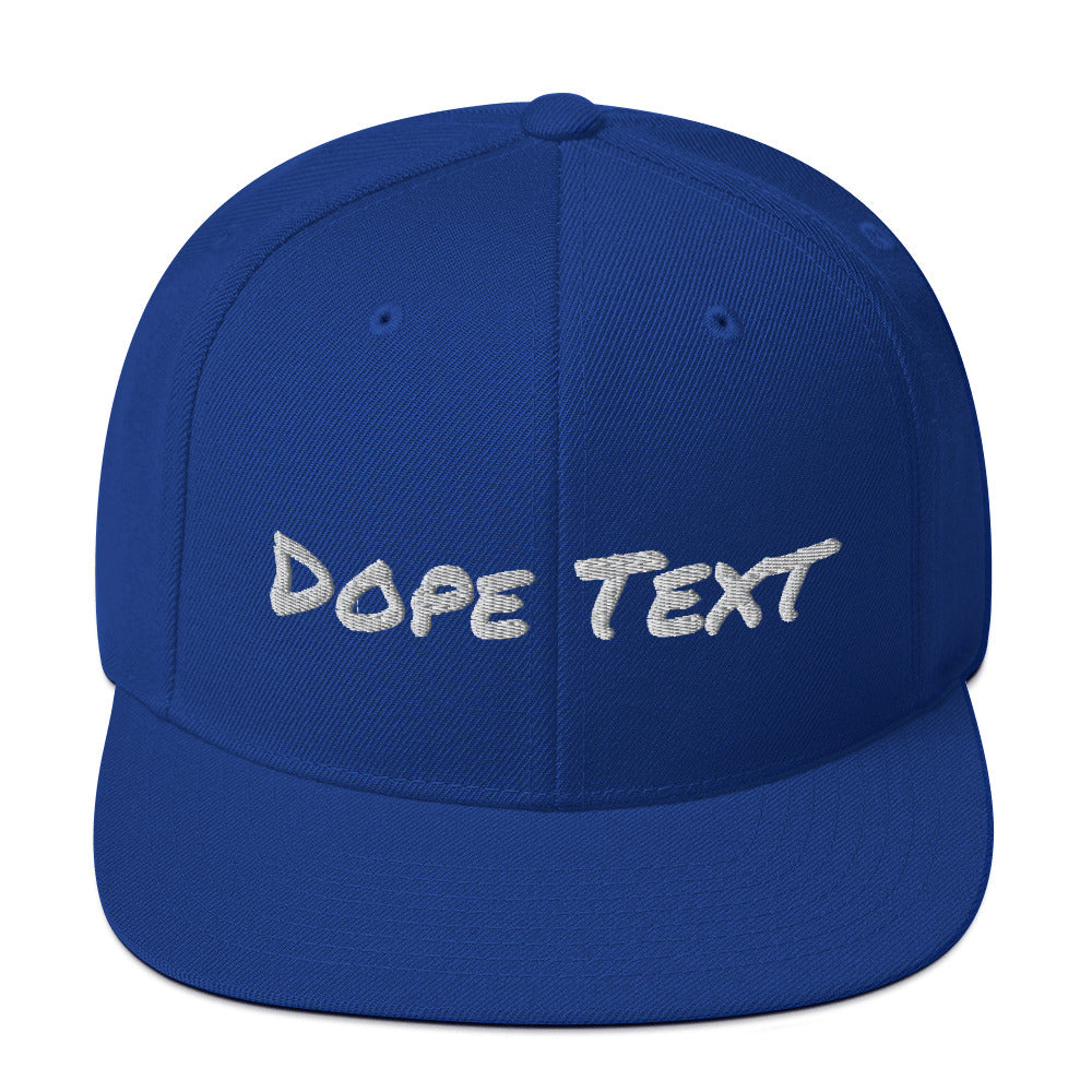 Custom embroidered text Snapback Cap - Free personalization customization Hat Cap-Royal Blue-Bootlg