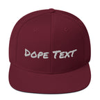 Custom embroidered text Snapback Cap - Free personalization customization Hat Cap-Maroon-Bootlg
