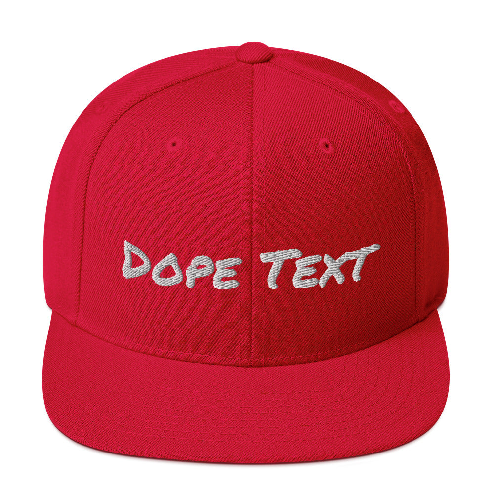 Custom embroidered text Snapback Cap - Free personalization customization Hat Cap-Red-Bootlg