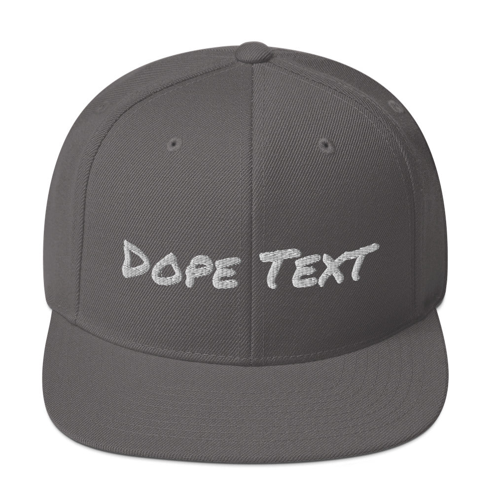 Custom embroidered text Snapback Cap - Free personalization customization Hat Cap-Dark Grey-Bootlg