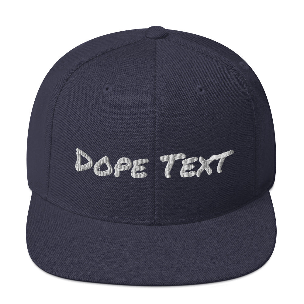 Custom embroidered text Snapback Cap - Free personalization customization Hat Cap-Navy-Bootlg