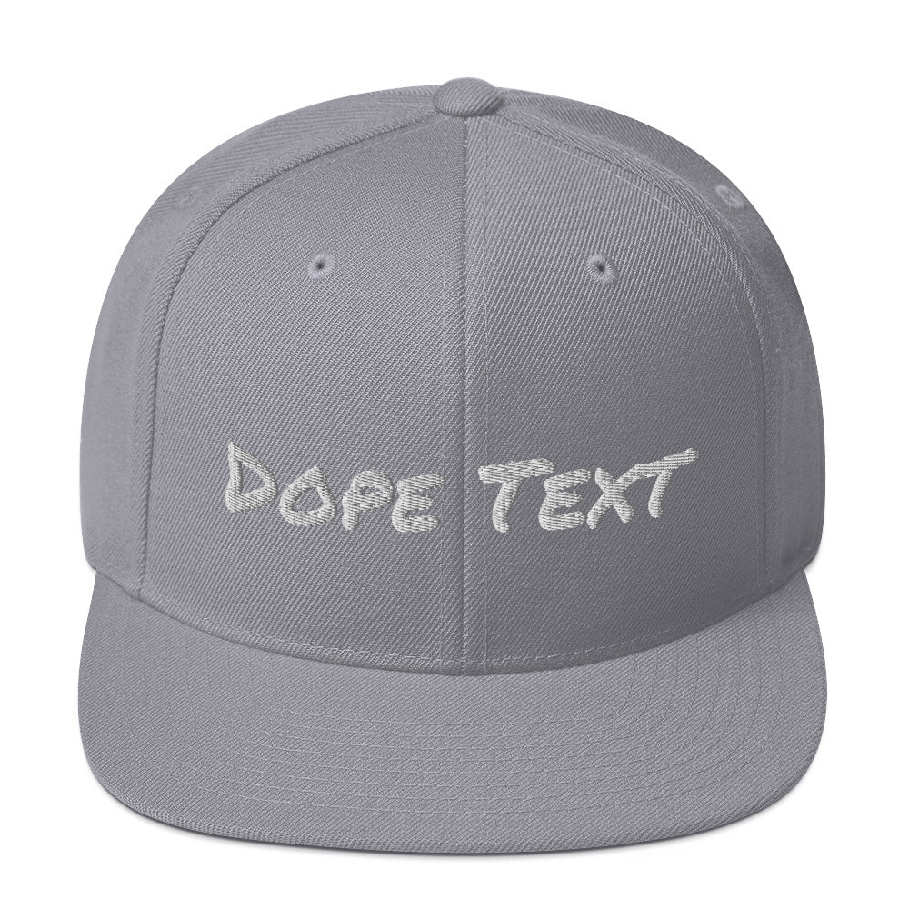 Custom embroidered text Snapback Cap - Free personalization customization Hat Cap-Silver-Bootlg
