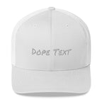 Custom embroidered text Trucker Cap - Free personalization customization Trucker Hat Cap-White-Bootlg