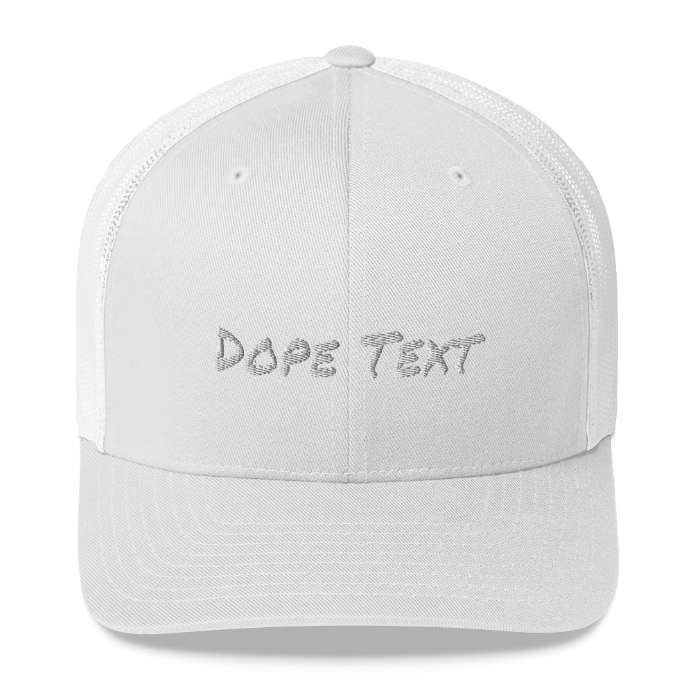 Custom embroidered text Trucker Cap - Free personalization customization Trucker Hat Cap-White-Bootlg