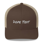Custom embroidered text Trucker Cap - Free personalization customization Trucker Hat Cap-Brown/ Khaki-Bootlg