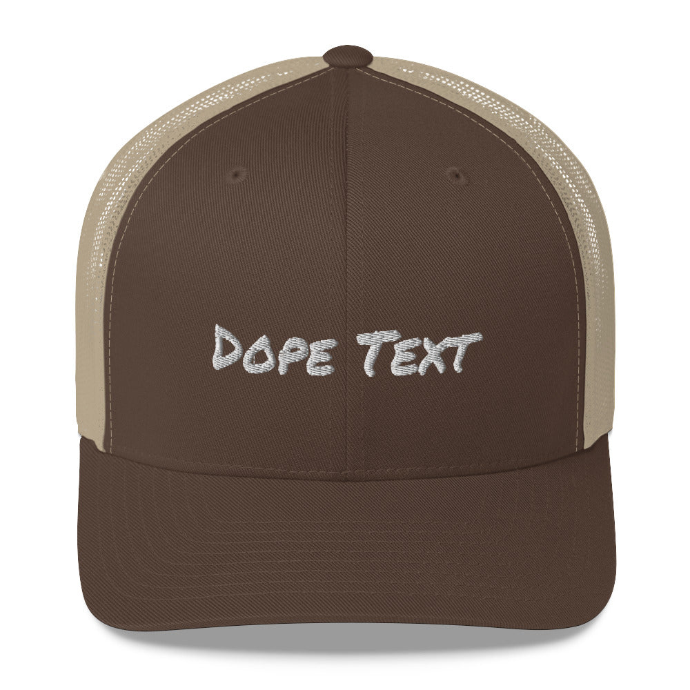 Custom embroidered text Trucker Cap - Free personalization customization Trucker Hat Cap-Brown/ Khaki-Bootlg