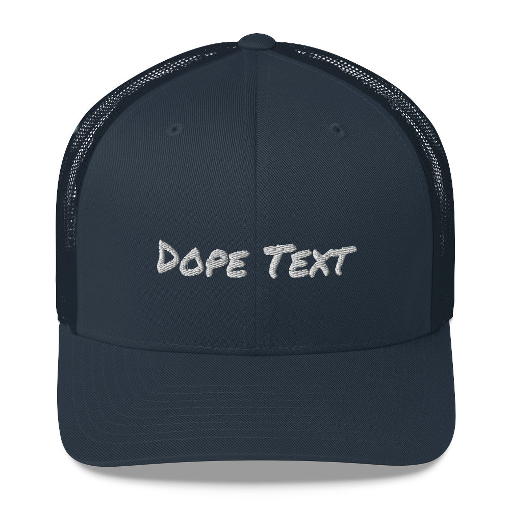 Custom embroidered text Trucker Cap - Free personalization customization Trucker Hat Cap-Navy-Bootlg