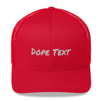 Custom embroidered text Trucker Cap - Free personalization customization Trucker Hat Cap-Red-Bootlg