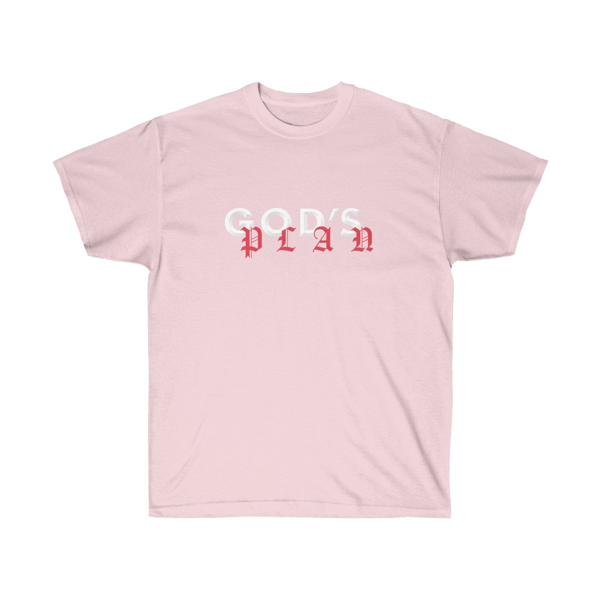 Drake God's Plan Inspired Tee-Light Pink-S-Bootlg