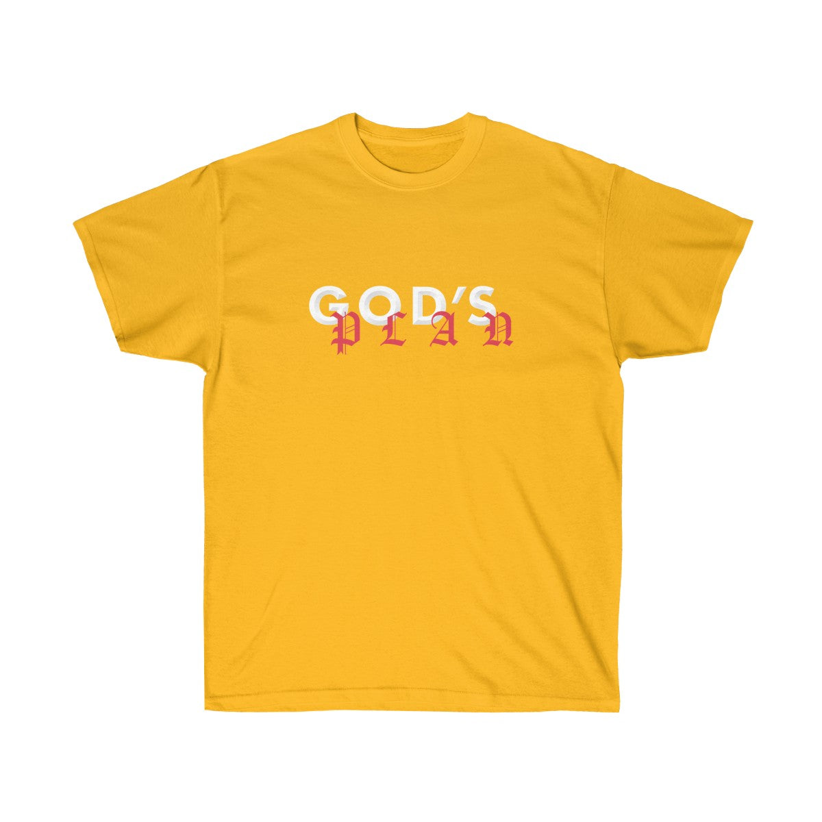 Drake God's Plan Inspired Tee-Gold-S-Bootlg