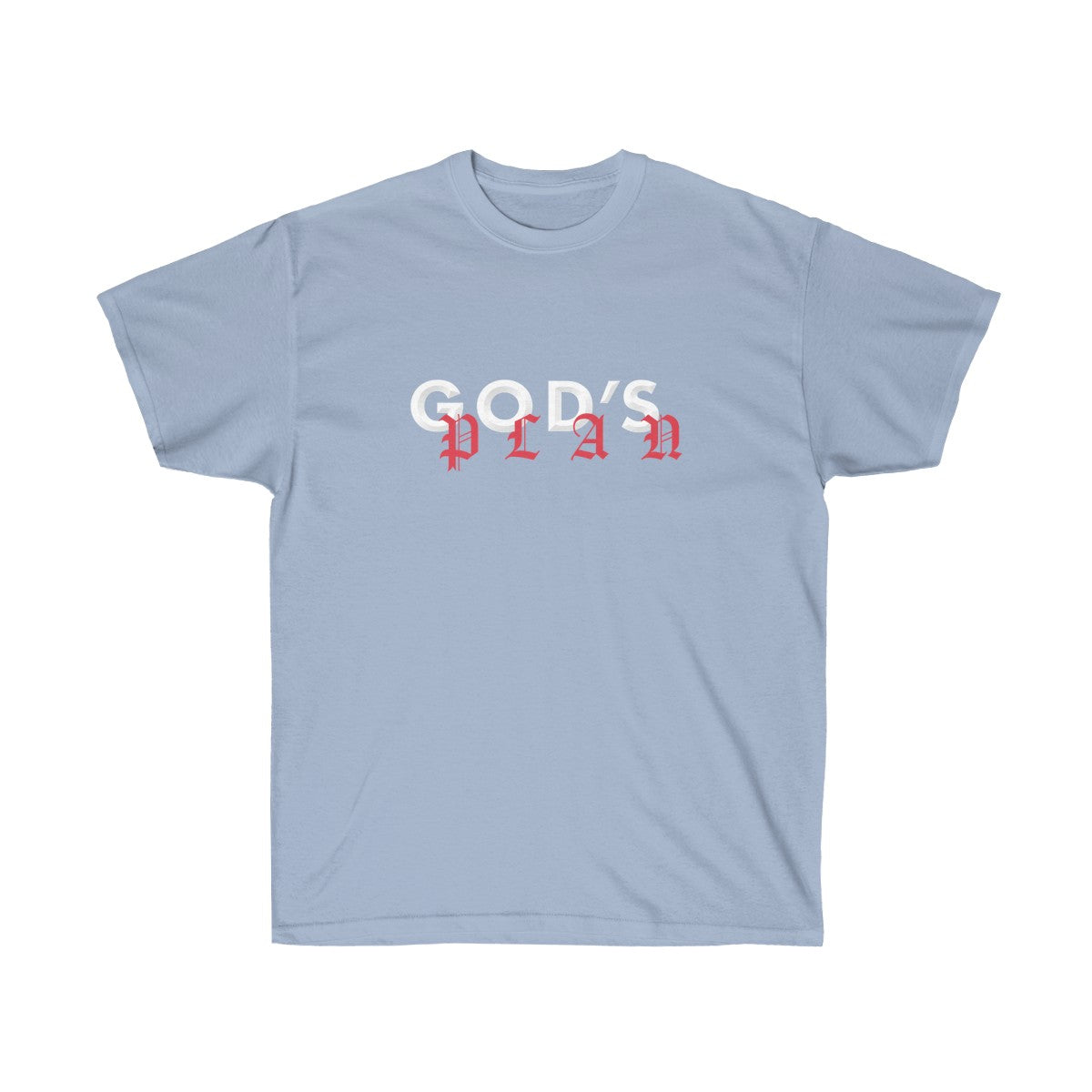 Drake God's Plan Inspired Tee-Light Blue-S-Bootlg