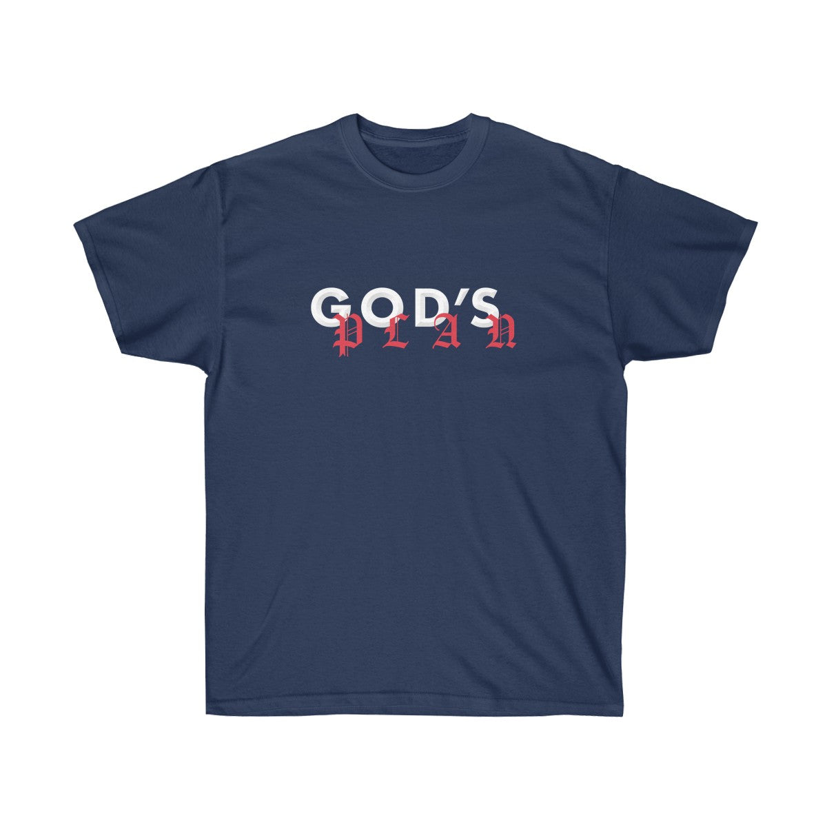 Drake God's Plan Inspired Tee-Navy-S-Bootlg