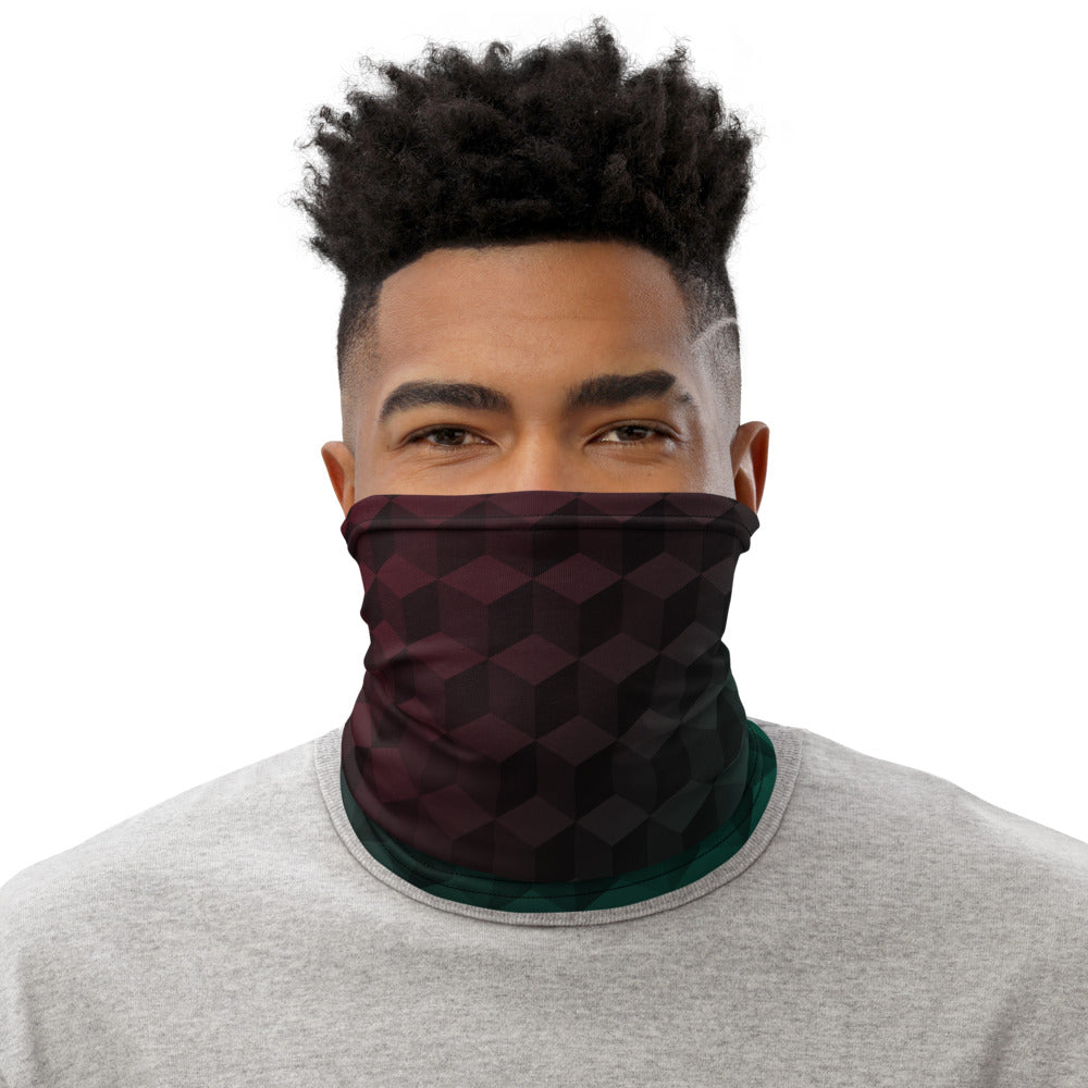 Geometric 3d Cube Pattern Neck gaiter-Bootlg