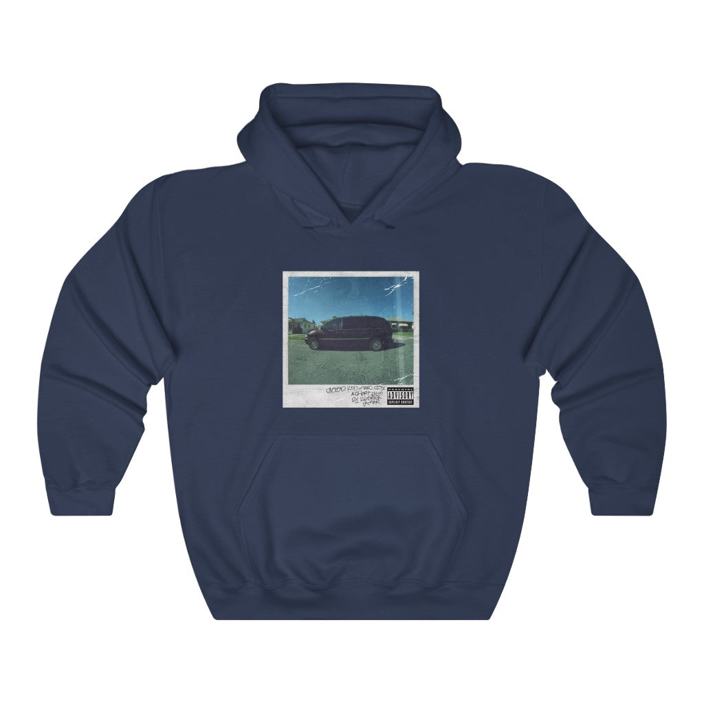 Good Kid, m.A.A.d city Kendrick Lamar inspired Unisex Hooded Sweatshirt-Navy-S-Bootlg