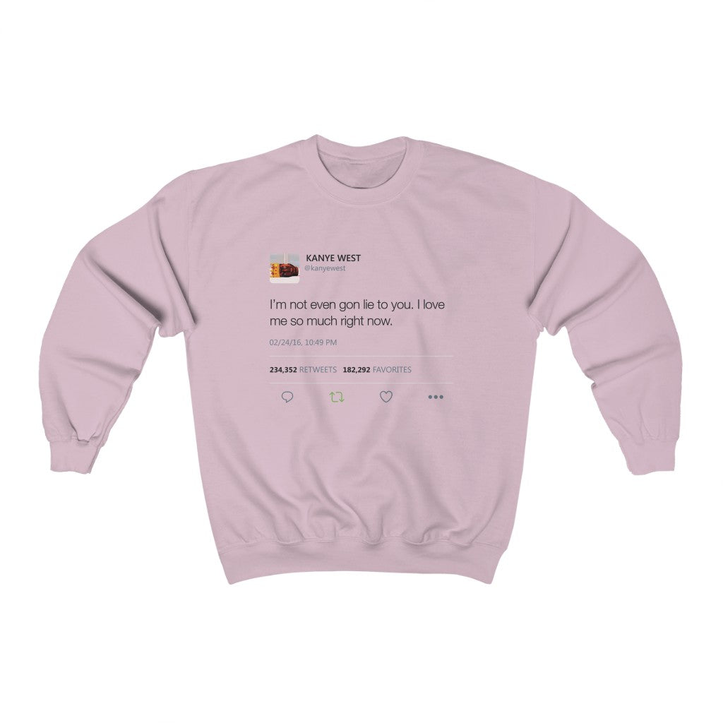 I Love Me So Much Right Now Kanye West Tweet Crewneck Sweatshirt-Light Pink-S-Bootlg