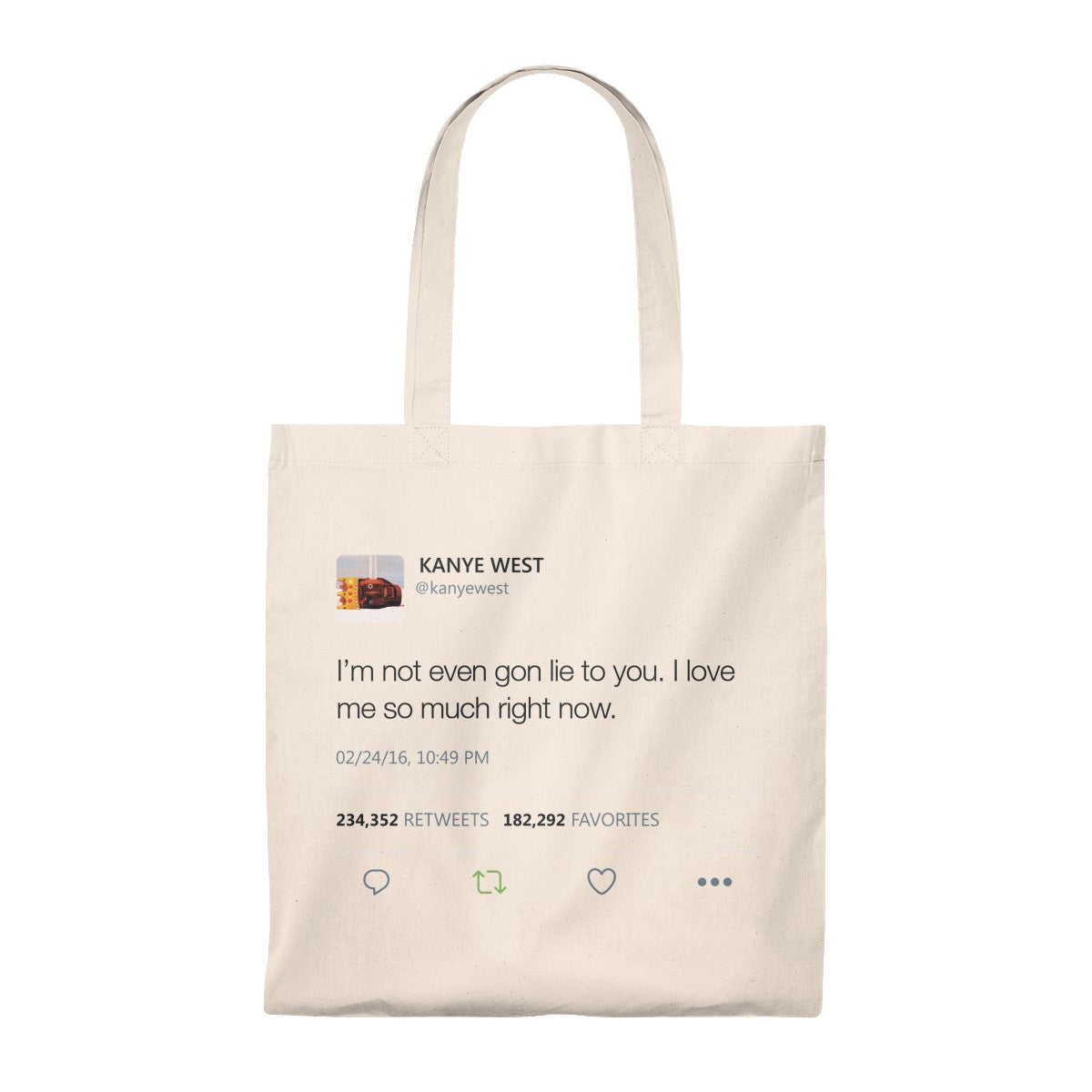 I Love Me So Much Right Now Kanye West Tweet Tote Bag-Natural/Natural-Bootlg
