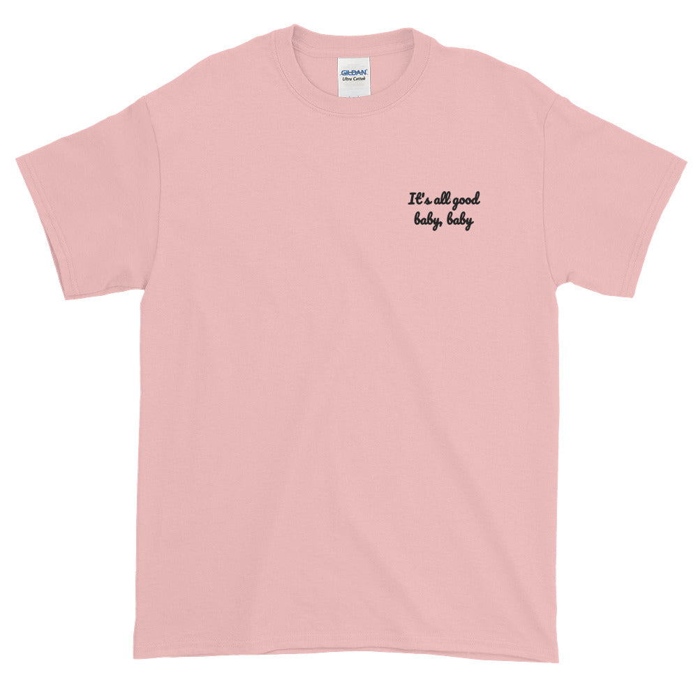 It's all good baby baby - Embroidery Notorious BIG inspired T-Shirt-Light Pink-S-Bootlg