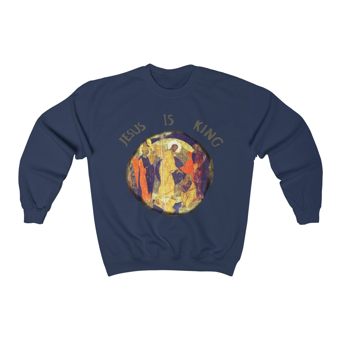 Jesus is King Crewneck Sweatshirt - Kanye West Sunday Service-Navy-S-Bootlg