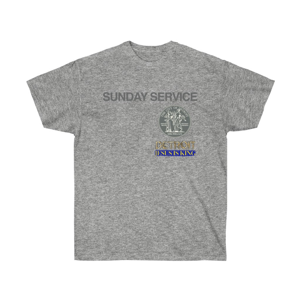Jesus is King Detroit Seal T-Shirt-S-Sport Grey-Bootlg