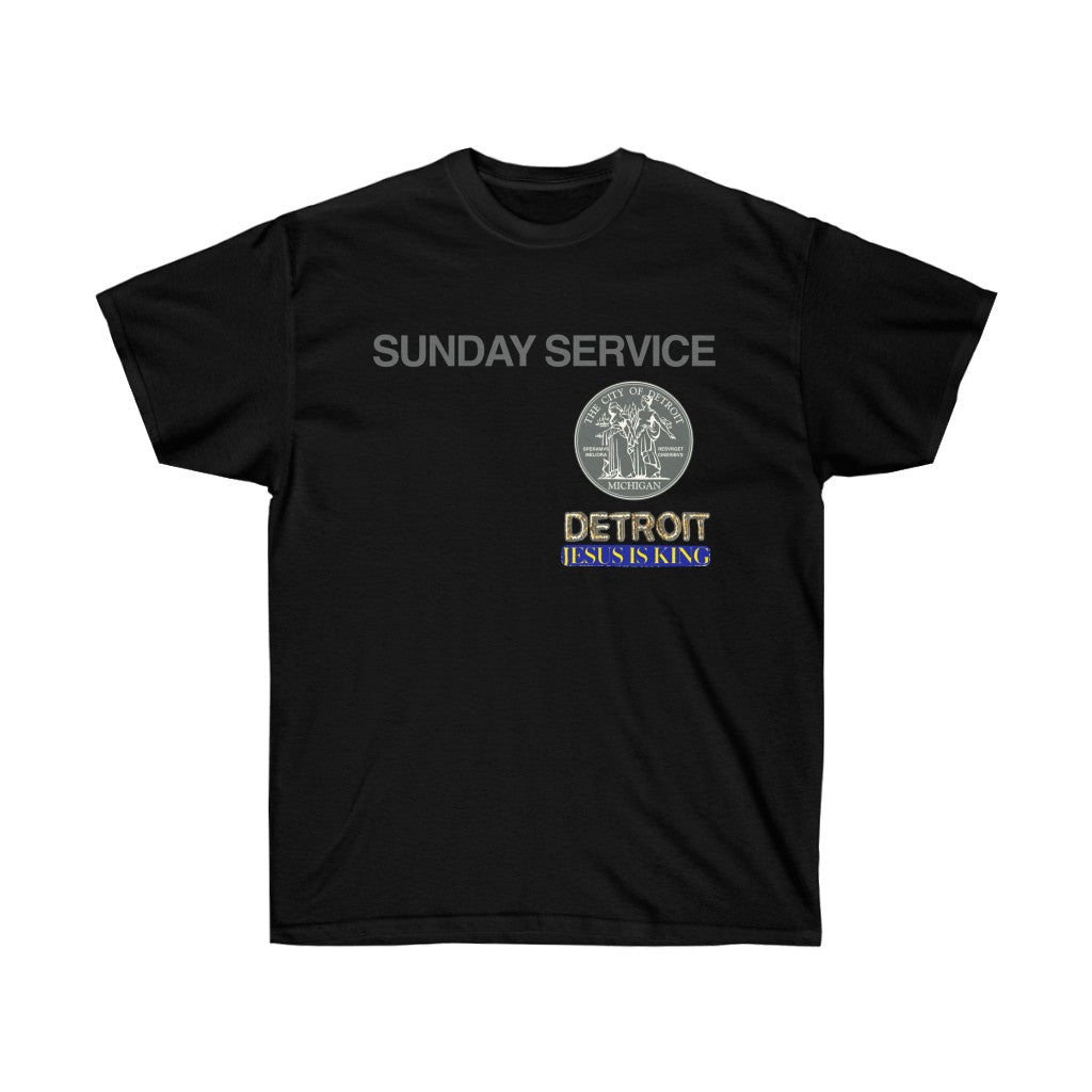 Jesus is King Detroit Seal T-Shirt-L-Black-Bootlg