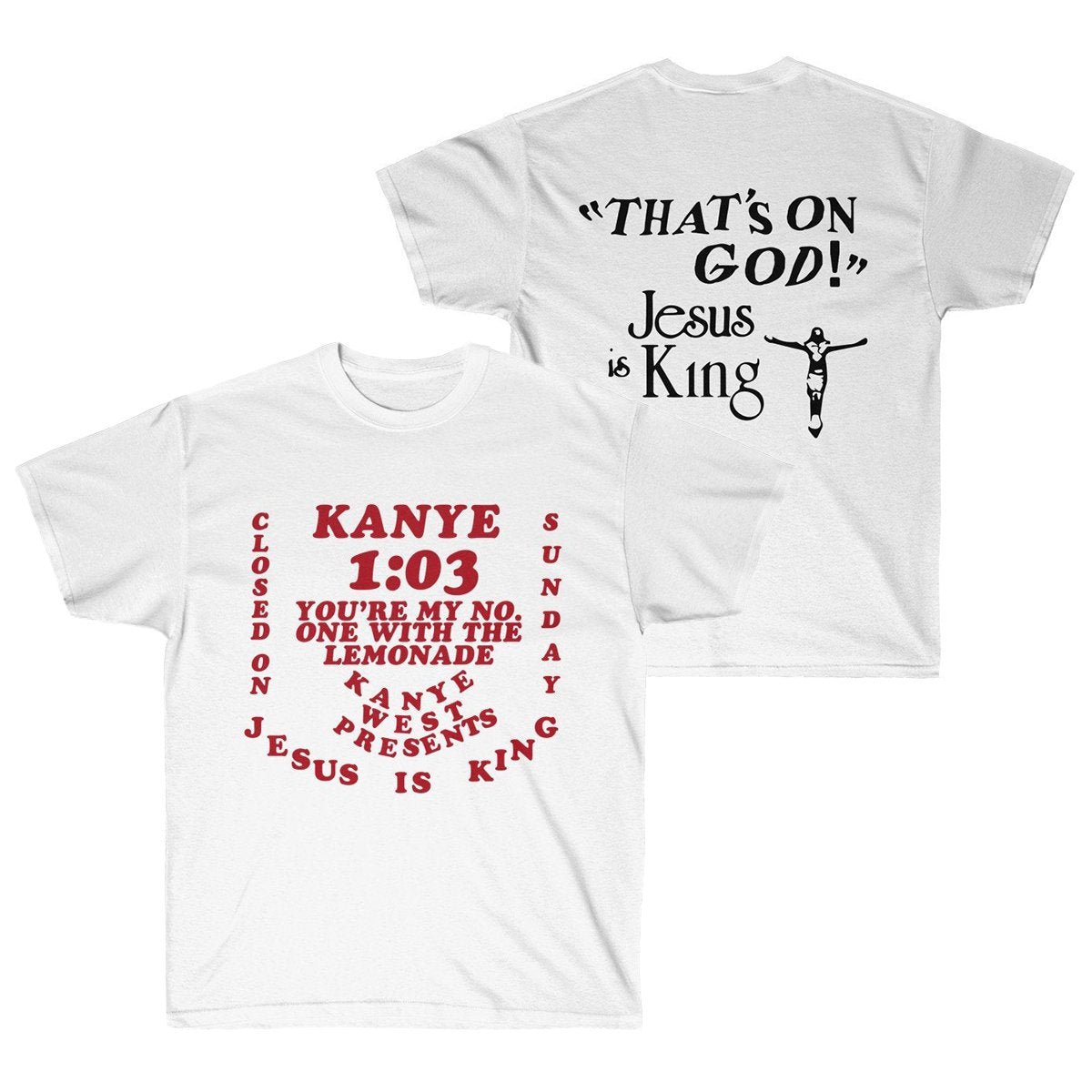 Jesus is King Kanye West Sunday Service Unisex Heavy Cotton T-Shirt-Bootlg