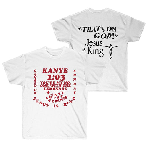 Jesus Is King Heavy Cotton Tee - Kanye Sunday Service-S-White-Bootlg