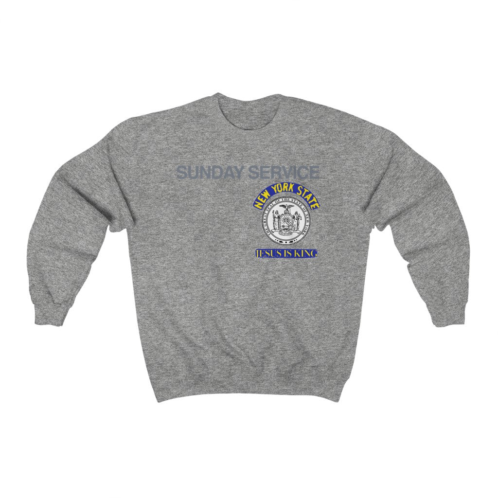 Jesus is King New York Seal Inspired Unisex Ultra Cotton Crewneck - Kanye West Sunday Service Tour Merch-Sport Grey-S-Bootlg