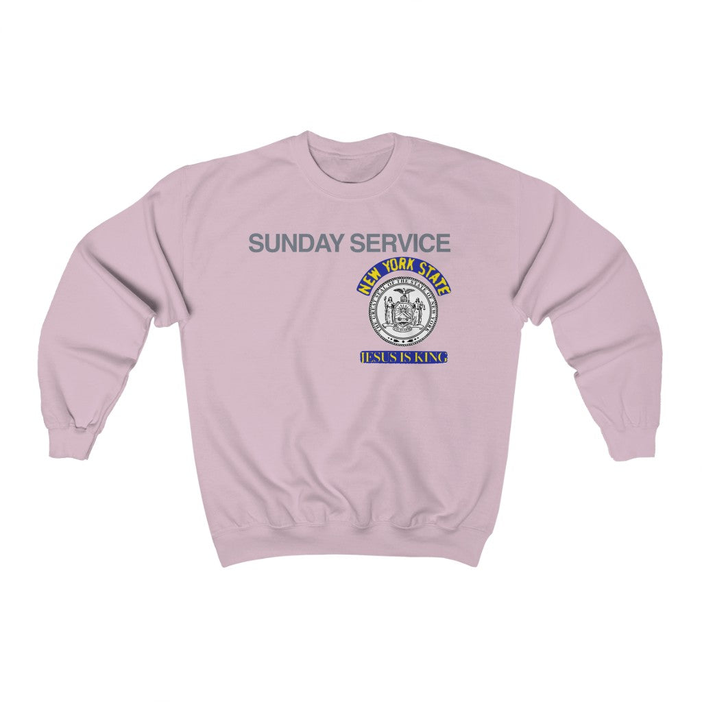 Jesus is King New York Seal Inspired Unisex Ultra Cotton Crewneck - Kanye West Sunday Service Tour Merch-Light Pink-S-Bootlg