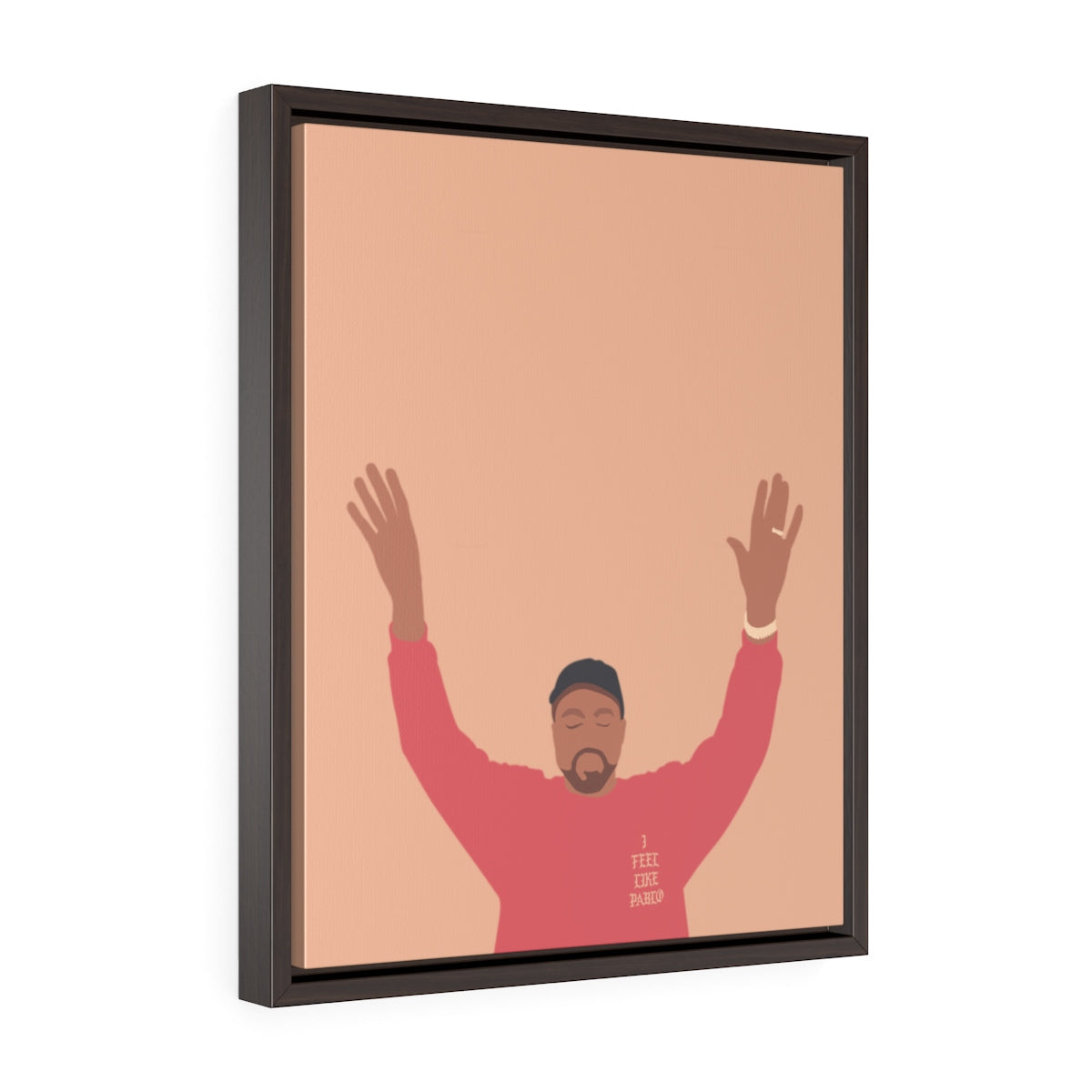 Kanye West I Feel Like Pablo Framed Premium Gallery Wrap Canvas - The Life of Pablo TLOP tour merch inspired-16″ × 20″-Premium Gallery Wraps (1.25″)-Walnut-Bootlg