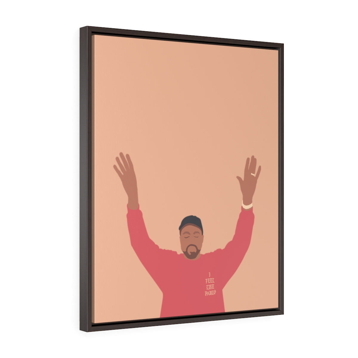 Kanye West I Feel Like Pablo Framed Premium Gallery Wrap Canvas - The Life of Pablo TLOP tour merch inspired-24″ × 30″-Premium Gallery Wraps (1.25″)-Walnut-Bootlg