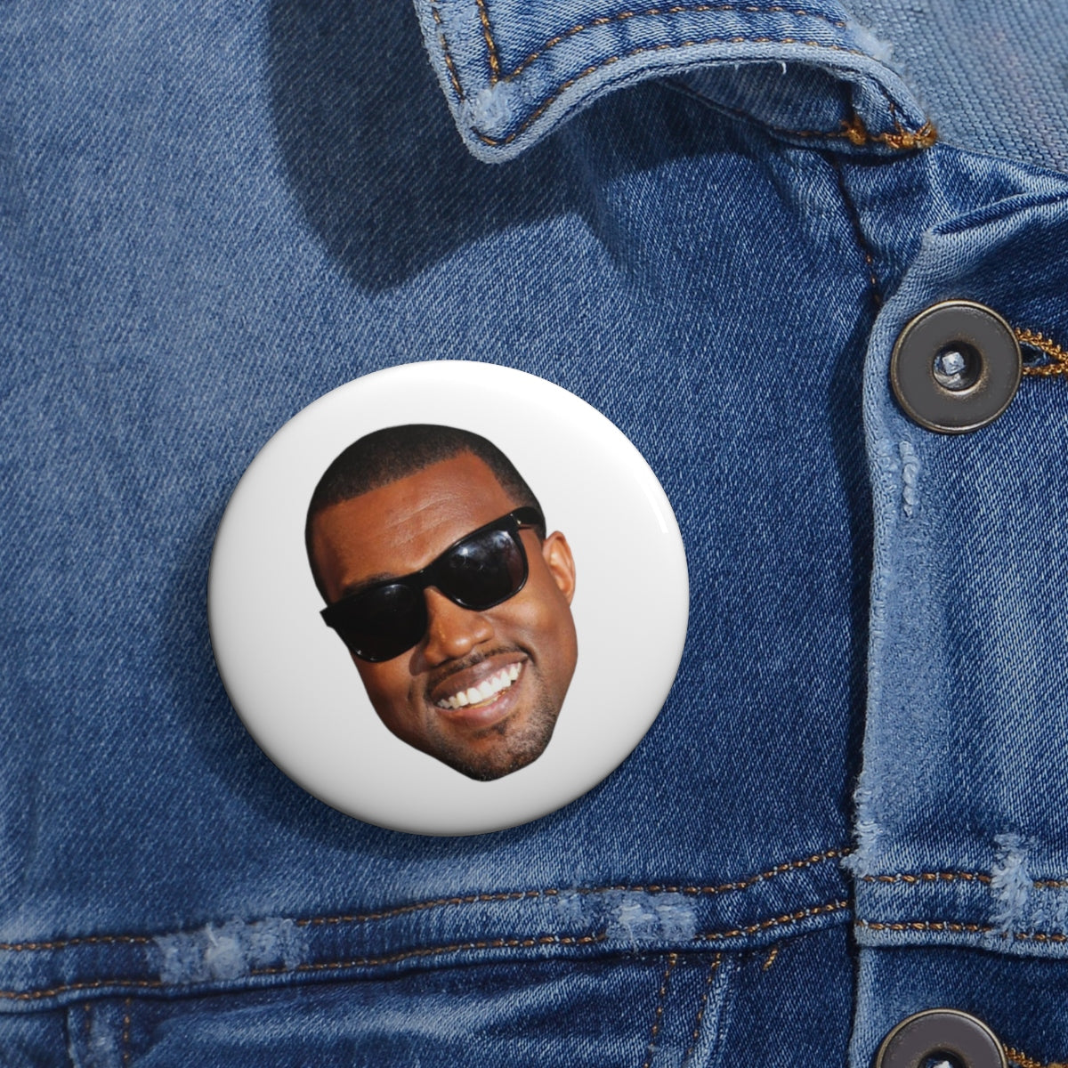 Kanye West Meme Face Funny face Pin Buttons-Bootlg